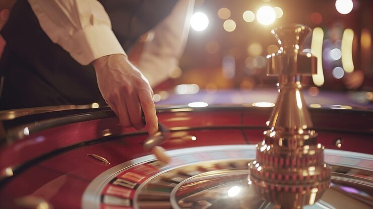 Live dealer studio with multiple camera angles and professional setup